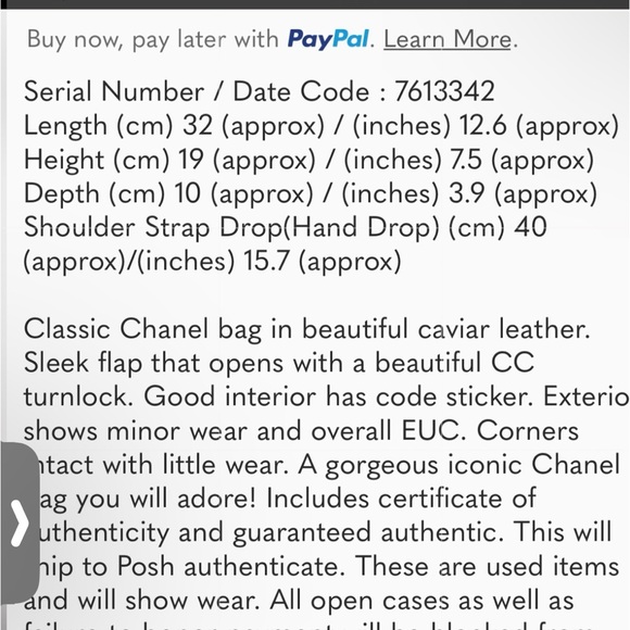 Chanel CC Chocolate Bar Caviar Leather Chain Shoulder bag w/ COA - Picture 17 of 17